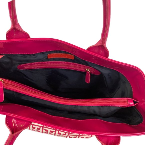 Tommy Hilfiger Signature Pink Logo Large Tote Handbag Women's - Picture 4 of 15